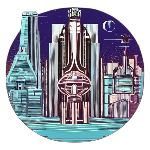 concept art, vaporwave, cartoon, cyberpunk transparent PNG cut-out