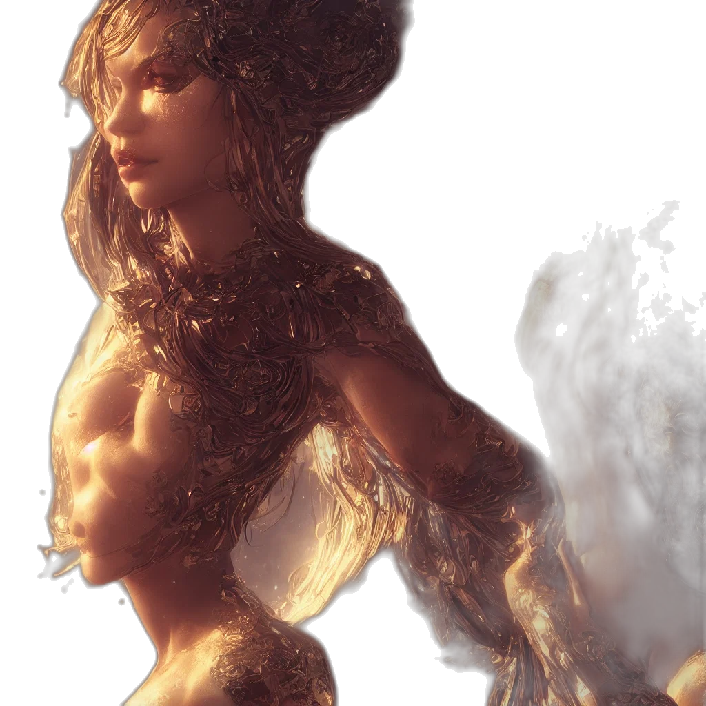 hair, crown, dress, fantasy art transparent PNG cut-out