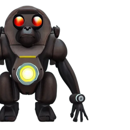 robot, 3d render, concept art, monkey transparent PNG cut-out