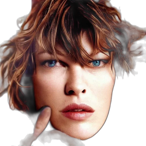 face, hair, mask, photorealistic transparent PNG cut-out