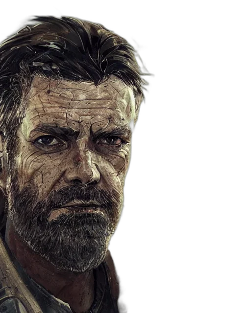 face, concept art, photorealistic, comic book art transparent PNG cut-out