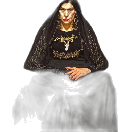 face, staff, jewelry, dress transparent PNG cut-out