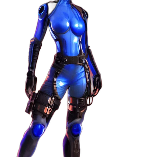 robot, concept art, 3d render, cyberpunk transparent PNG cut-out