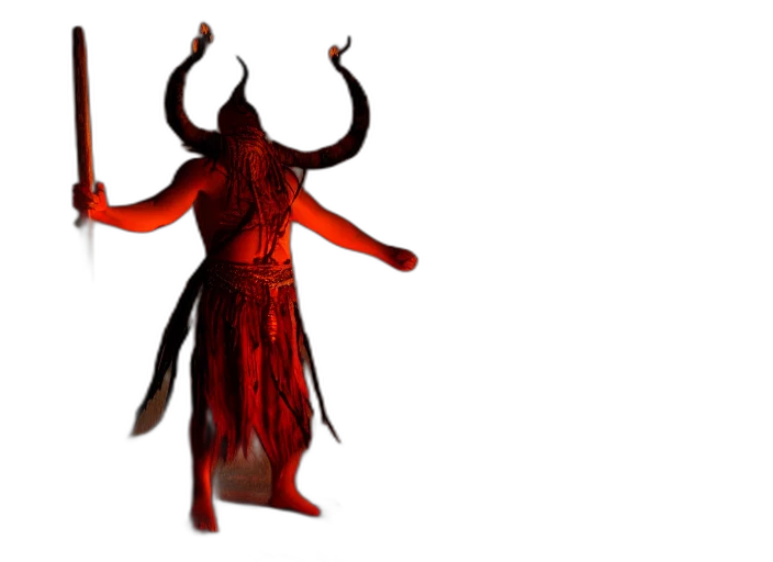 creature, mask, staff, dragon transparent PNG cut-out