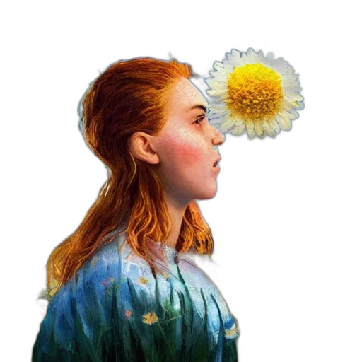 flower, face, crown, jacket transparent PNG cut-out