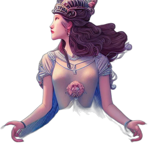 crown, dress, jewelry, fantasy art transparent PNG cut-out