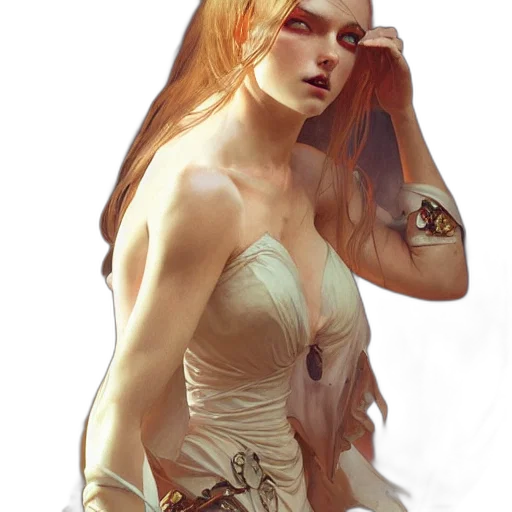 dress, jewelry, face, fantasy art transparent PNG cut-out