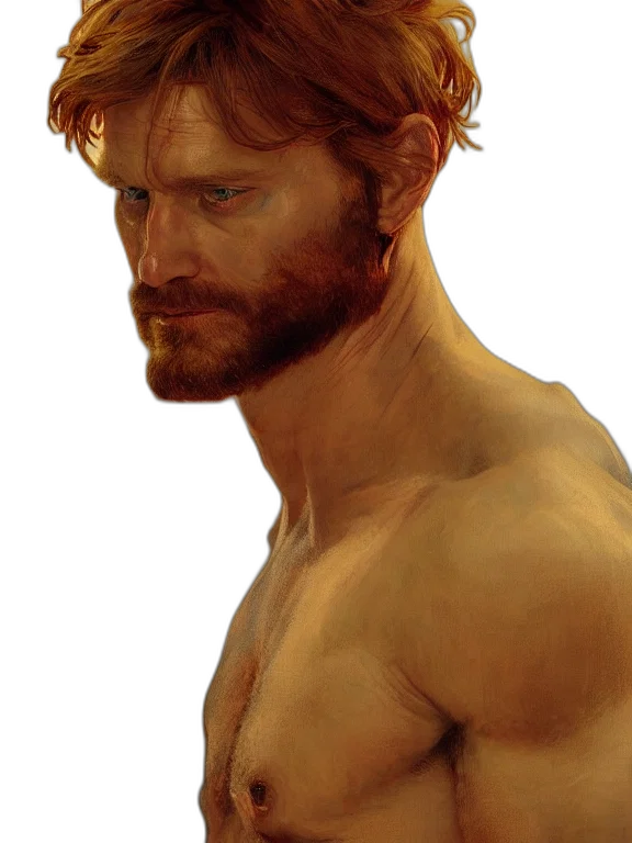 face, hair, photorealistic, oil painting transparent PNG cut-out