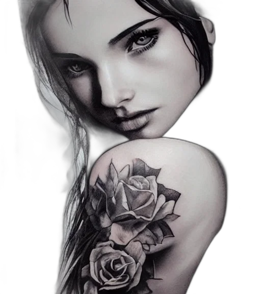 face, flower, jewelry, photorealistic transparent PNG cut-out