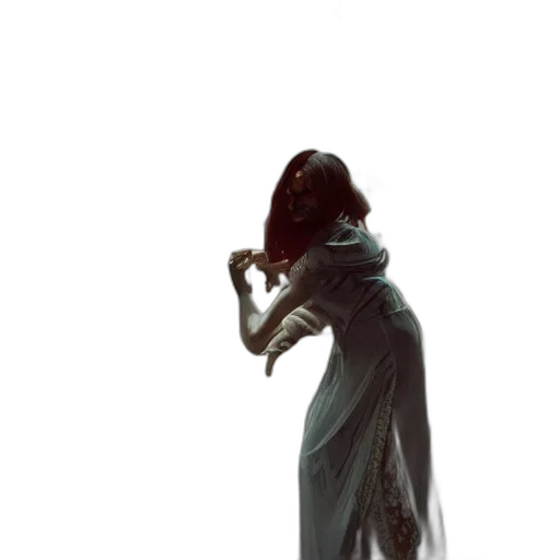 dress, staff, mask, creature transparent PNG cut-out