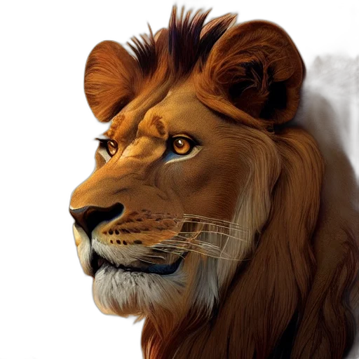 animal, crown, photorealistic, oil painting transparent PNG cut-out