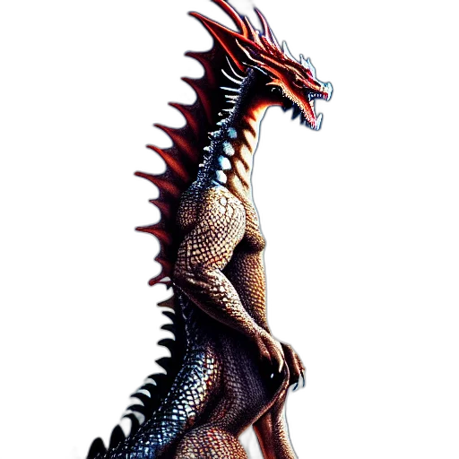 dragon, animal, creature, staff transparent PNG cut-out