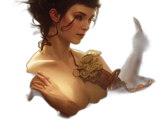 dragon, jewelry, face, dress transparent PNG cut-out