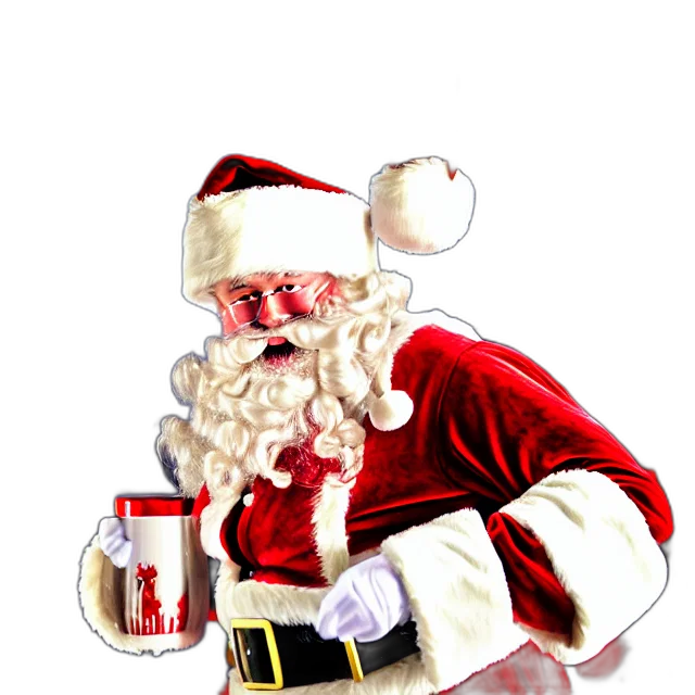 photorealistic, 3d render, drunk, santa transparent PNG cut-out