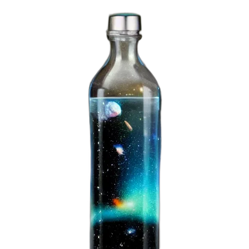 bottle, vaporwave, concept art, 3d render transparent PNG cut-out