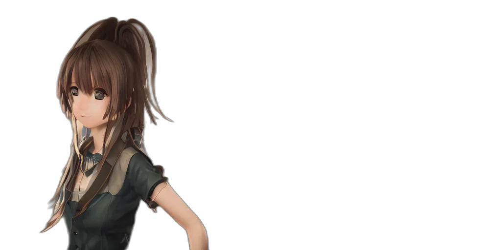 hair, dress, 3d render, photorealistic transparent PNG cut-out