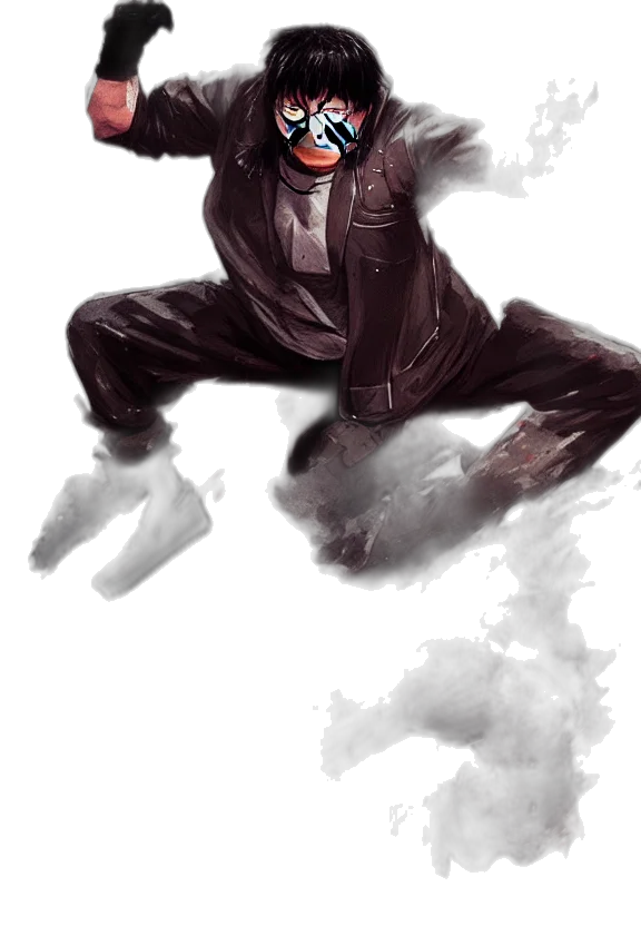 jacket, mask, creature, robot transparent PNG cut-out