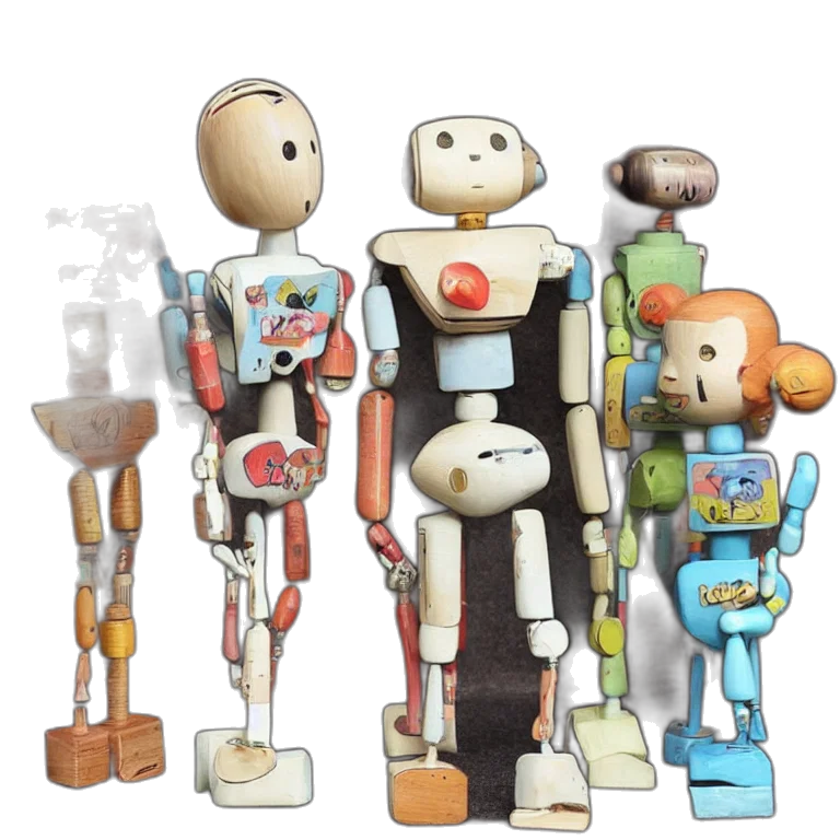 robot, staff, 3d render, concept art transparent PNG cut-out