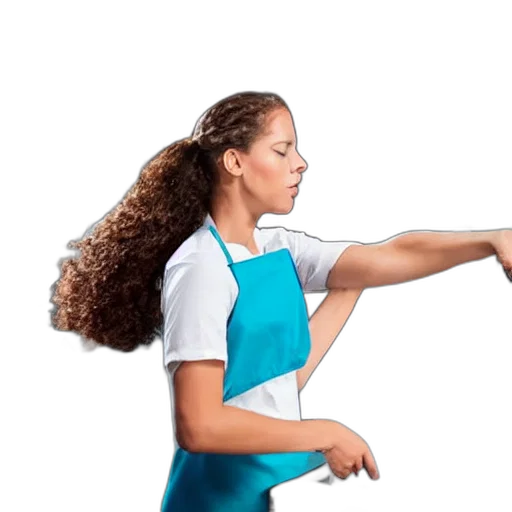 staff, hair, dress, weapon transparent PNG cut-out
