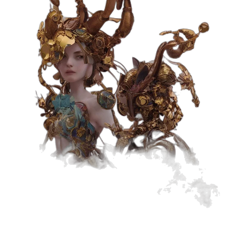 crown, creature, staff, dragon transparent PNG cut-out