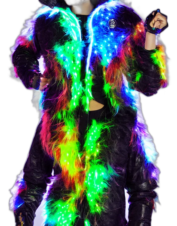 jacket, creature, cyberpunk, vaporwave transparent PNG cut-out