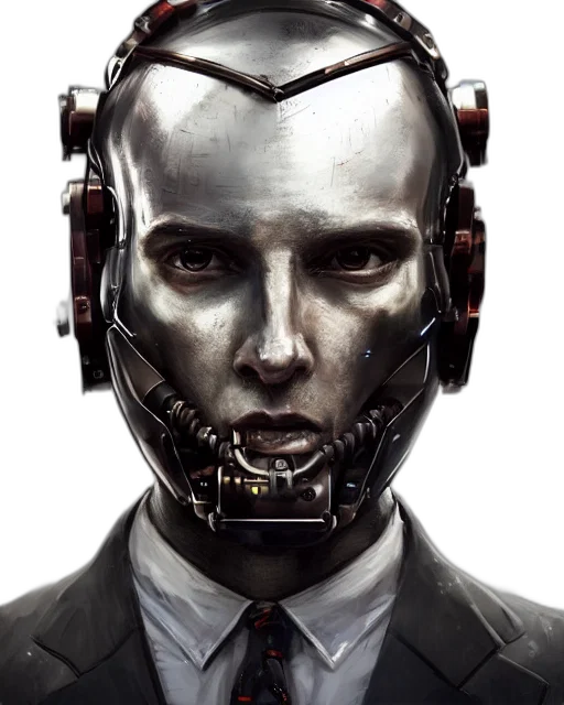 robot, face, mask, cyberpunk transparent PNG cut-out