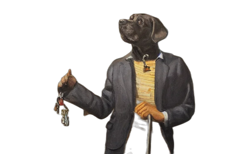 staff, jacket, animal, umbrella transparent PNG cut-out