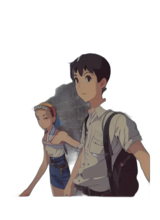 staff, umbrella, dress, anime transparent PNG cut-out