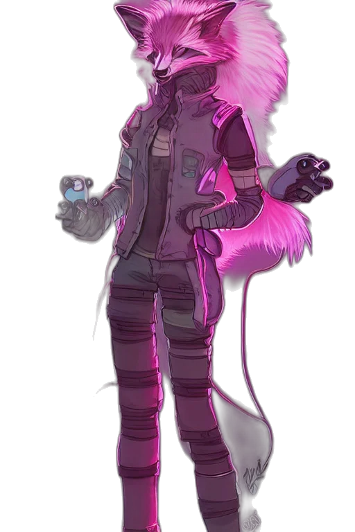 jacket, staff, creature, robot transparent PNG cut-out
