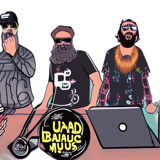 cartoon, beardthug, music, festival transparent PNG cut-out