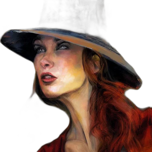 hat, face, staff, photorealistic transparent PNG cut-out
