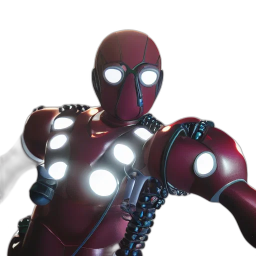 robot, weapon, staff, 3d render transparent PNG cut-out