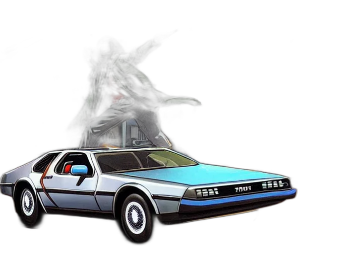 car, concept art, vaporwave, cyberpunk transparent PNG cut-out