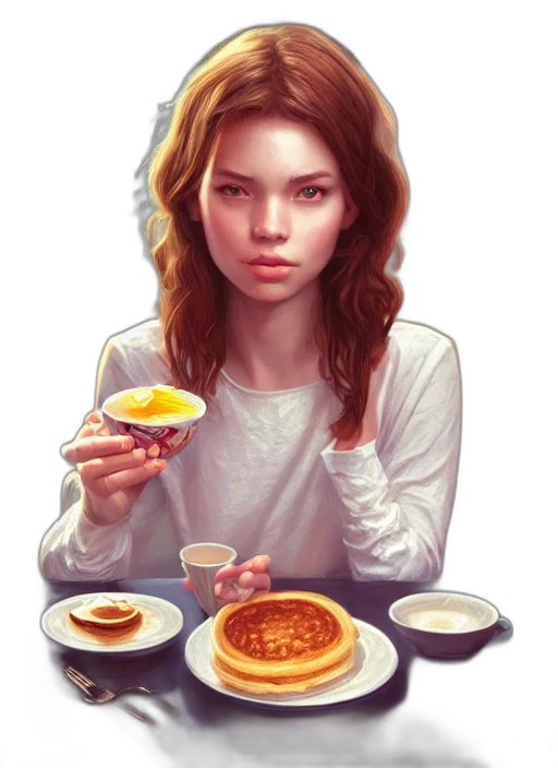 food, face, photorealistic, oil painting transparent PNG cut-out