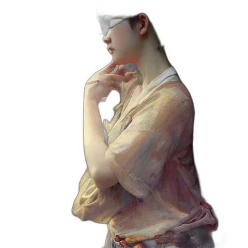 dress, jacket, face, staff transparent PNG cut-out