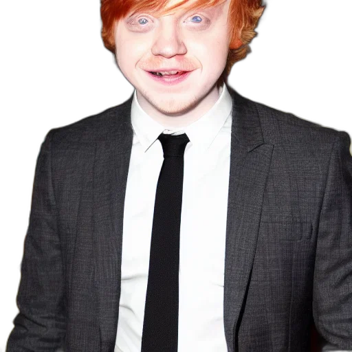 cartoon, photorealistic, rupert, grint transparent PNG cut-out
