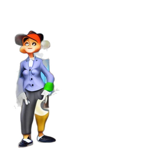 staff, hat, jacket, 3d render transparent PNG cut-out