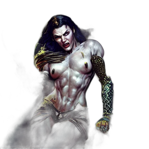 fantasy art, concept art, comic book art, photorealistic transparent PNG cut-out
