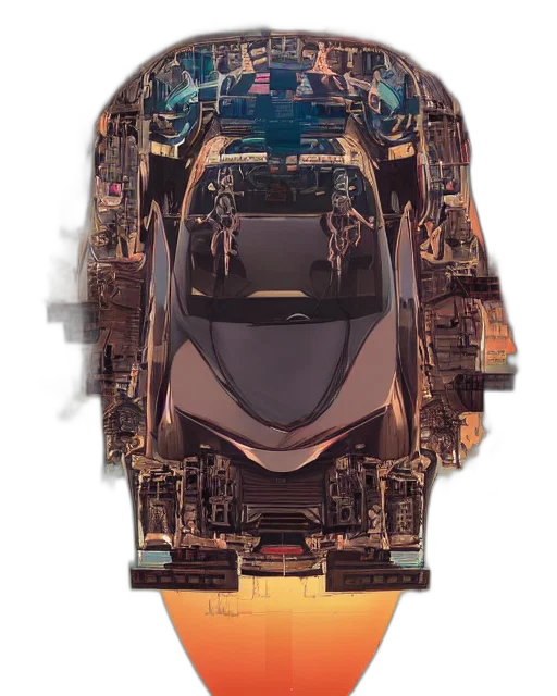 car, robot, jacket, weapon transparent PNG cut-out