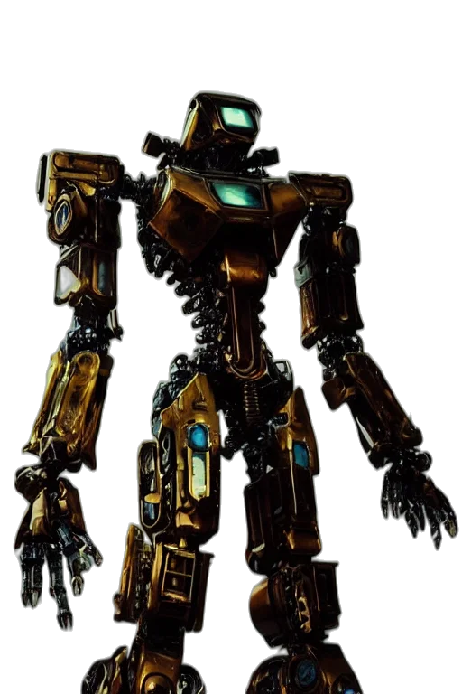 robot, weapon, concept art, 3d render transparent PNG cut-out