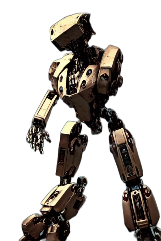 robot, weapon, concept art, 3d render transparent PNG cut-out