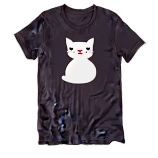 monochrome, t-shirt, cute, cat transparent PNG cut-out