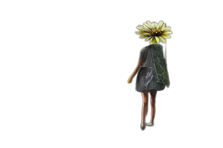 dress, umbrella, flower, hat transparent PNG cut-out