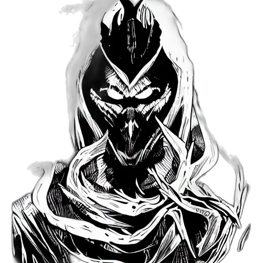 mask, face, creature, sword transparent PNG cut-out