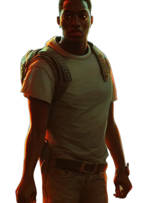 staff, weapon, jacket, face transparent PNG cut-out
