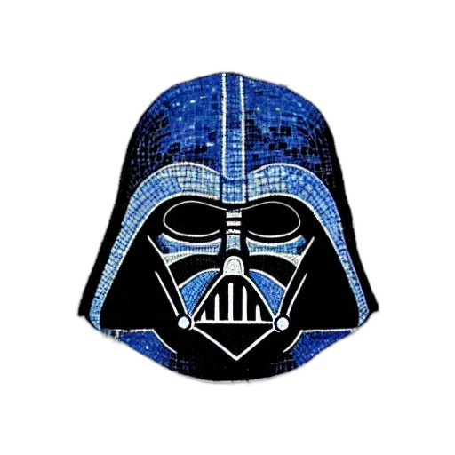 hat, mask, pixel art, blue transparent PNG cut-out