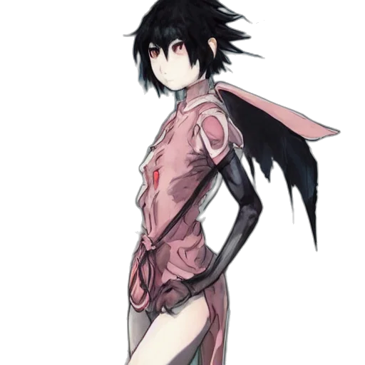 dress, jacket, staff, creature transparent PNG cut-out