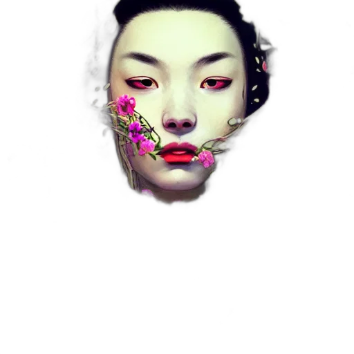 face, mask, flower, creature transparent PNG cut-out