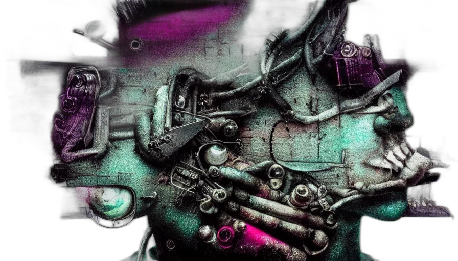 robot, weapon, mask, face transparent PNG cut-out