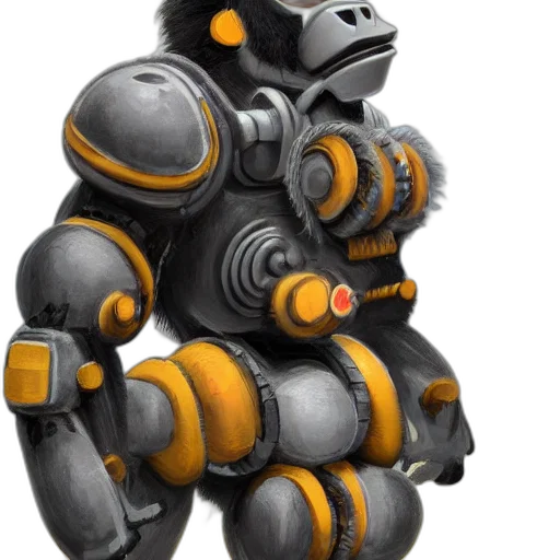 robot, concept art, 3d render, cyberpunk transparent PNG cut-out